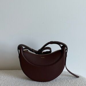 Polene Brown Crossbody Bag with Curved Design